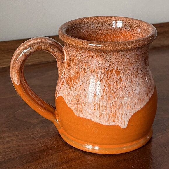 Deneen Pottery Mount Rainier National Park Belly Mug 2021 Orange 13 oz. Handmade - Picture 5 of 11